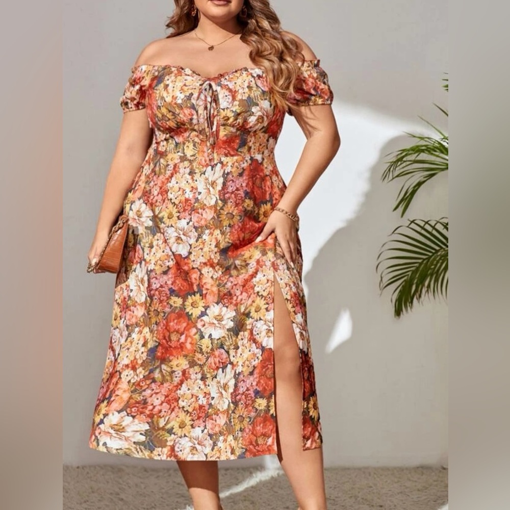 OFF SHOULDER FLORAL DRESS (XL/14)